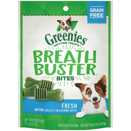 GREENIES BREATH BUSTER Bites Fresh Flavor Treats for Dogs 2.5 Ounces