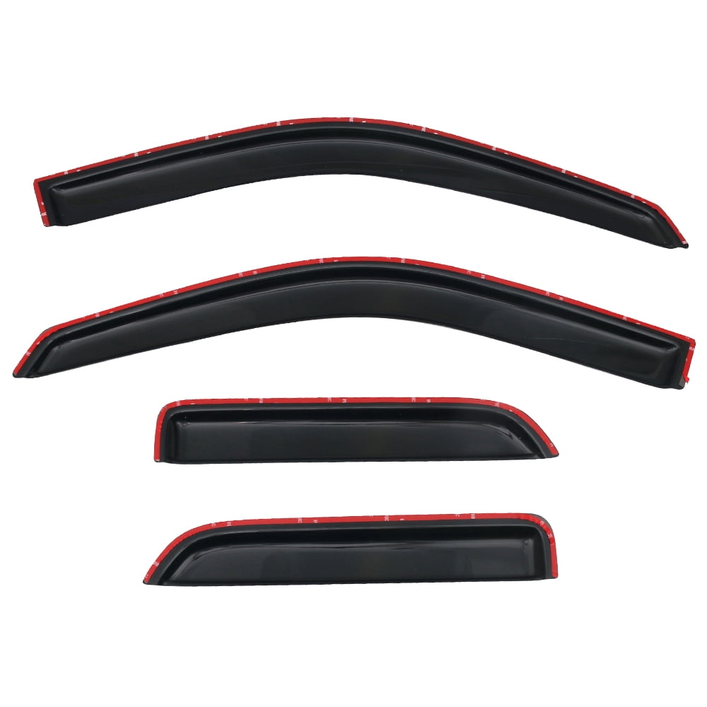 Ikon Motorsports Window Visors Compatible with 2009-2018 Dodge Ram 1500 Quad Cab 2019-2023 Ram 1500 Classic Quad Cab Acrylic Side Window Vent Deflector Outside Mount Rain Guard 4PCS Set