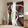 thumbnail image 3 of Manfei Vintage Geometric Stripe Black Out Curtains,Modern Abstract Art Curtains Pack of 2 (42x63 Each),Red Gray White Bedroom Curtains For Men Women,Super Cozy Room Decor, 3 of 6