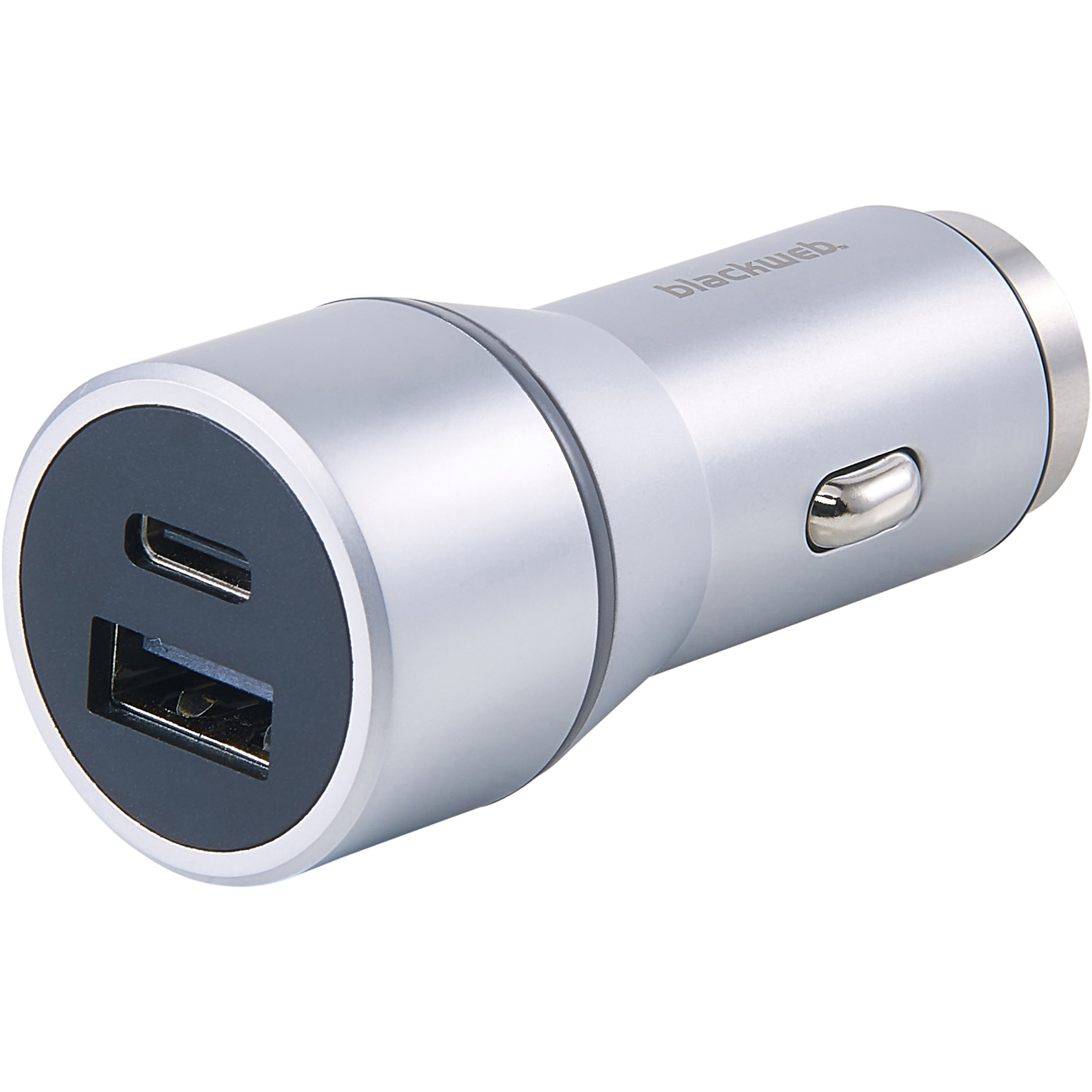 Blackweb 5.4 Amp Car Charger with USBC Cable, Silver Walmart