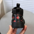 thumbnail image 7 of Girls Cute Ankle Boots Strawberry Printed Side Zipper Booties Kids Comfy Platform Non-Slip Short Boots Black 10 Little Kids, 7 of 7