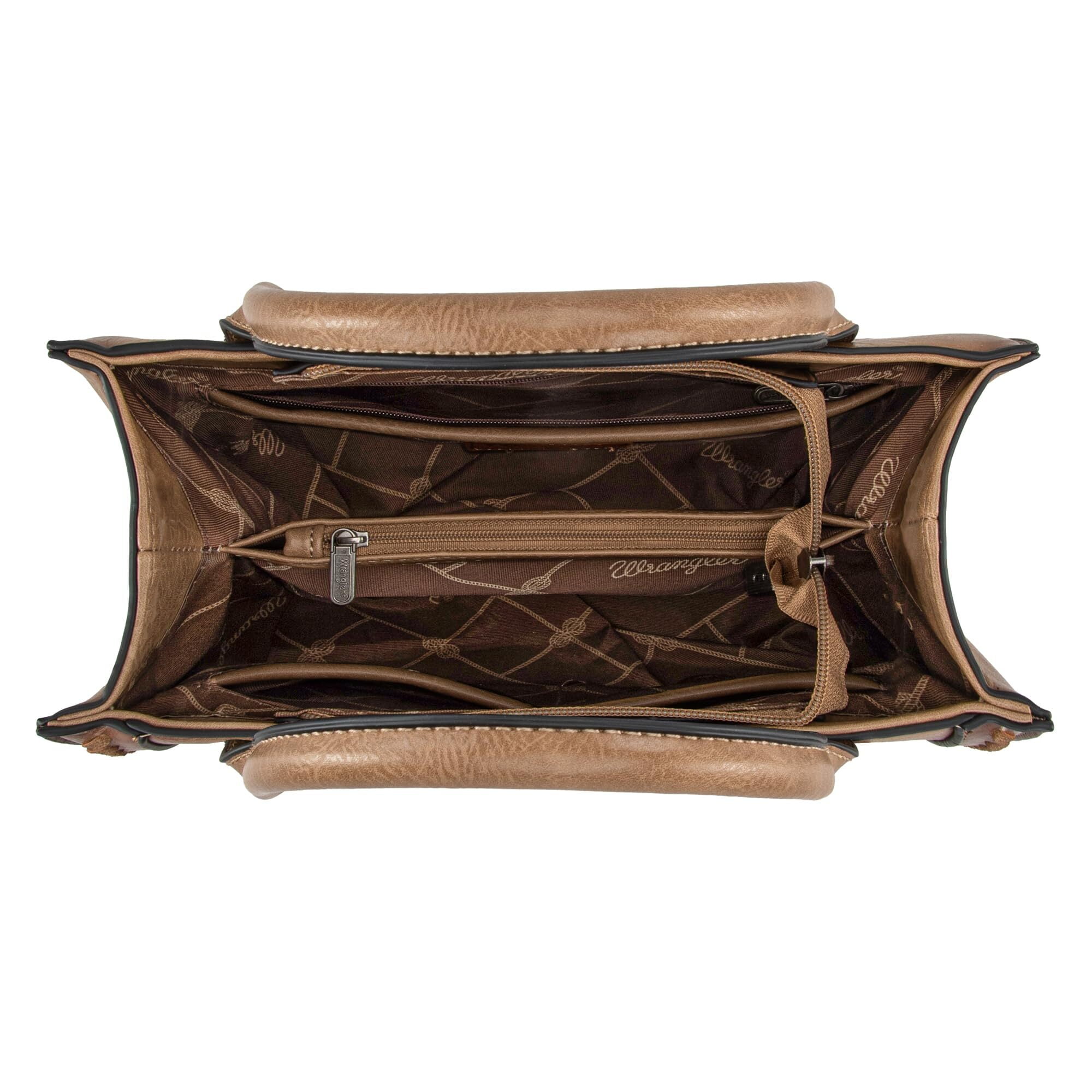 Wrangler Tote Bag for Women Western Cowhide Purse and Wallet Set, Khaki