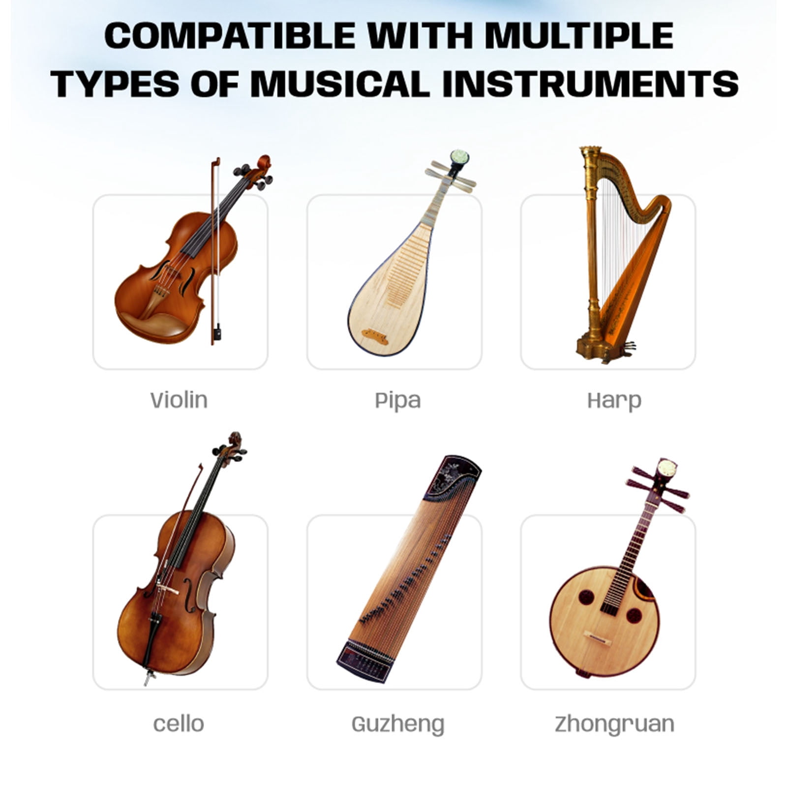 HUISZJ Instrument Microphone, Violin Performance Wireless Microphone, Rechargeable Professional Sound Pickup
