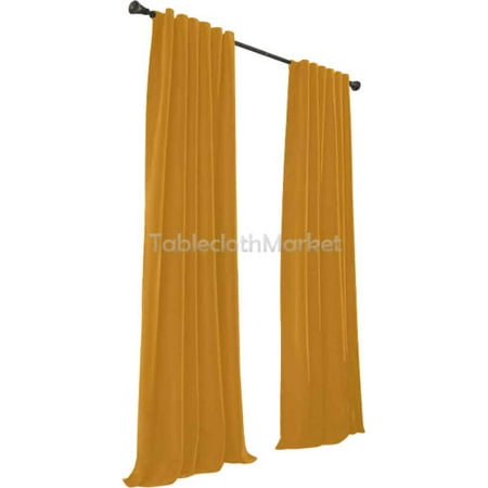 Burnished Gold One Light - 2 Polyester Panel Curtain 60 Wide X 84 Length Backdrop Background 24 COLORS
