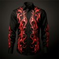 thumbnail image 1 of Camisas de hombre, estilo gótico, informal, para fiesta, cena, traje, solapa con botones, camisetas de lujo para hombre, material suave y cómodo, estilo nuevo, 1 of 6