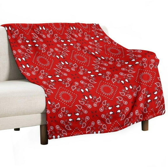 Red Bandana Throw Blanket for Women, Men - Super Soft Plush Blanket Throw Fleece Blanket Animal Blanket
