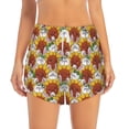 thumbnail image 2 of Vsdgher Cartoon Sunflowers Print Women's Running Double Layer Shorts High Waisted with Pockets Elastic Yoga Workout Athletic Gym Sports, 2 of 8
