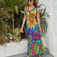 thumbnail image 3 of Vibrant Colorful Psychedelic Floral Art Art Sleeveless Dress Women's Summer Suit Dresses for Women 2025 Luxury Party Dress, 3 of 7