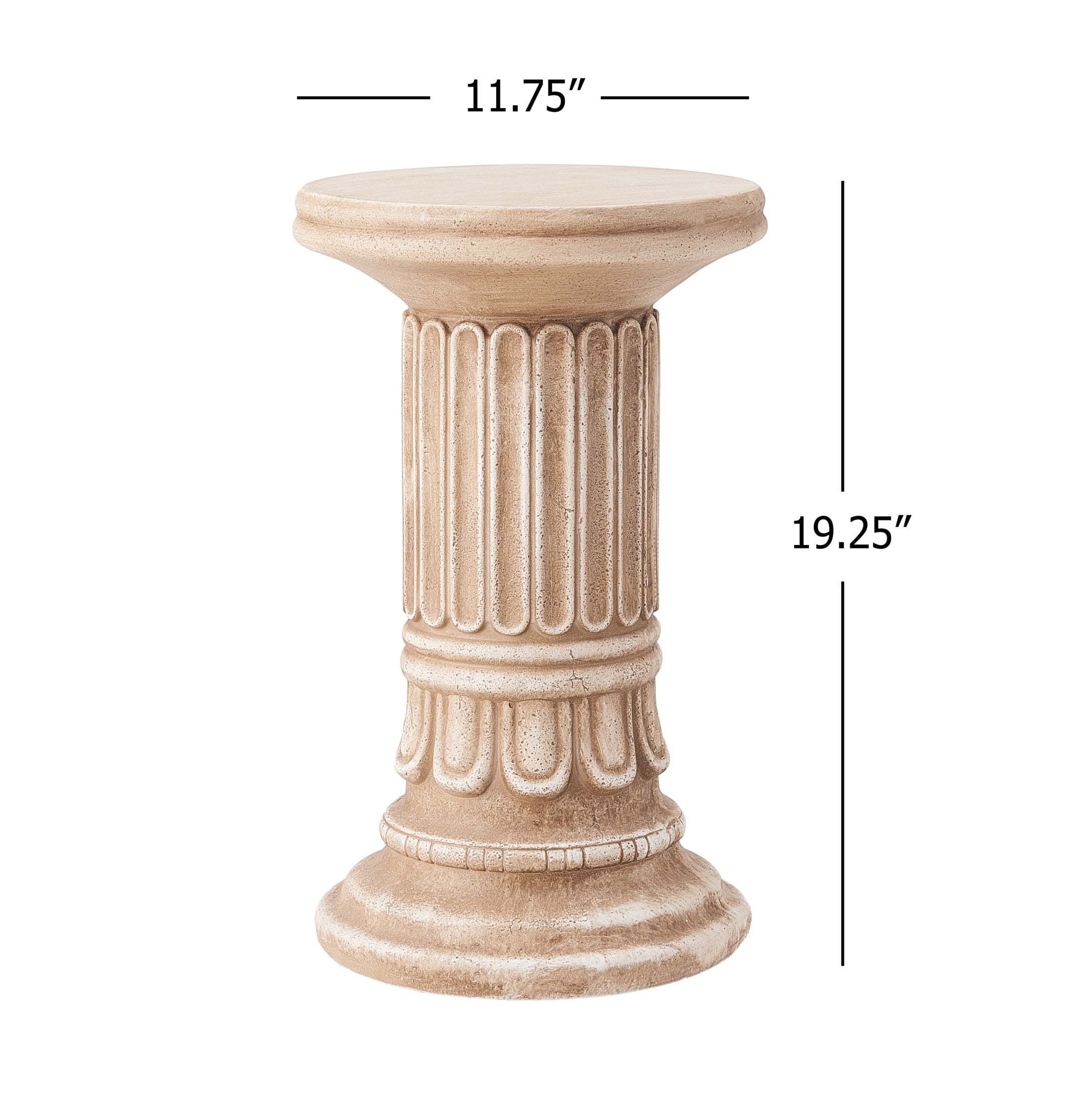 Christopher Knight Home 19.25" Decorative Column Plant Stand, Indoor Outdoor Display Pedestal, Antique Gray