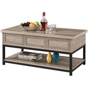 Renwick Wooden Lift Top Coffee Table and TV Stand for TVs up to 65in, Gray
