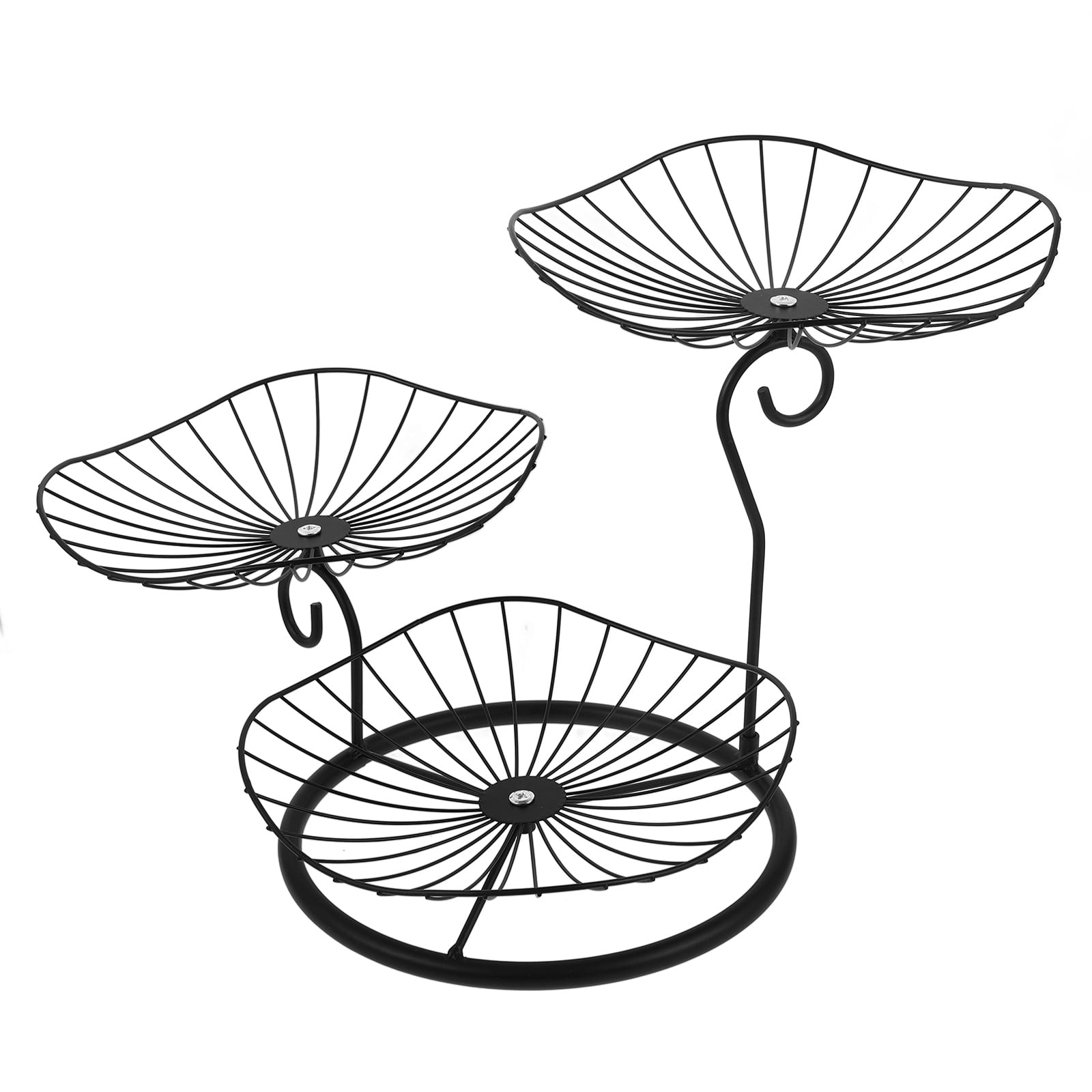KHBUAB Black Wire Fruit Basket Three Tier Metal Storage Organizer for Kitchen Countertop
