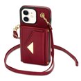 thumbnail image 7 of Nalacover Case for iPhone 11, Crossbody Wallet Case with Card Slots Holder, PU Leather Lanyard Shoulder Strap Purse Cover with Kickstand Shockproof Case for iPhone 11, Red, 7 of 7