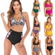 thumbnail image 1 of Trajes de baño europeos y americanos Trajes de baño sexys de cintura alta Bikini con estampado dividido para mujer, 1 of 5
