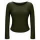 thumbnail image 5 of TaTaai Long Sleeve Fold Blouse Women, Solid Round Neck Pullover Top, Soft Casual Sweater, Everyday Versatile Apparel for Spring Summer Gift, 5 of 7