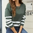 thumbnail image 7 of FDGIU Women's Chunky Knit Sweater Warm Pullover Crewneck Sweater 2025, Oversized Loose Striped Top, Casual Fall Fashion Cozy Tunic, 7 of 7