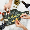 thumbnail image 4 of Science Cutting Board, Black Chalkboard Biology Hand Written, Decorative Tempered Glass Cutting and Serving Board, Wine Bottle Shape, Black Brown Pale Yellow, by Ambesonne, 4 of 5