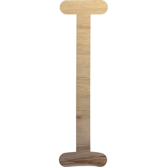 Wooden Letter Craft I Shape, Paintable 15'' Tall Wood Alphabet DIY Letter, Unfinished