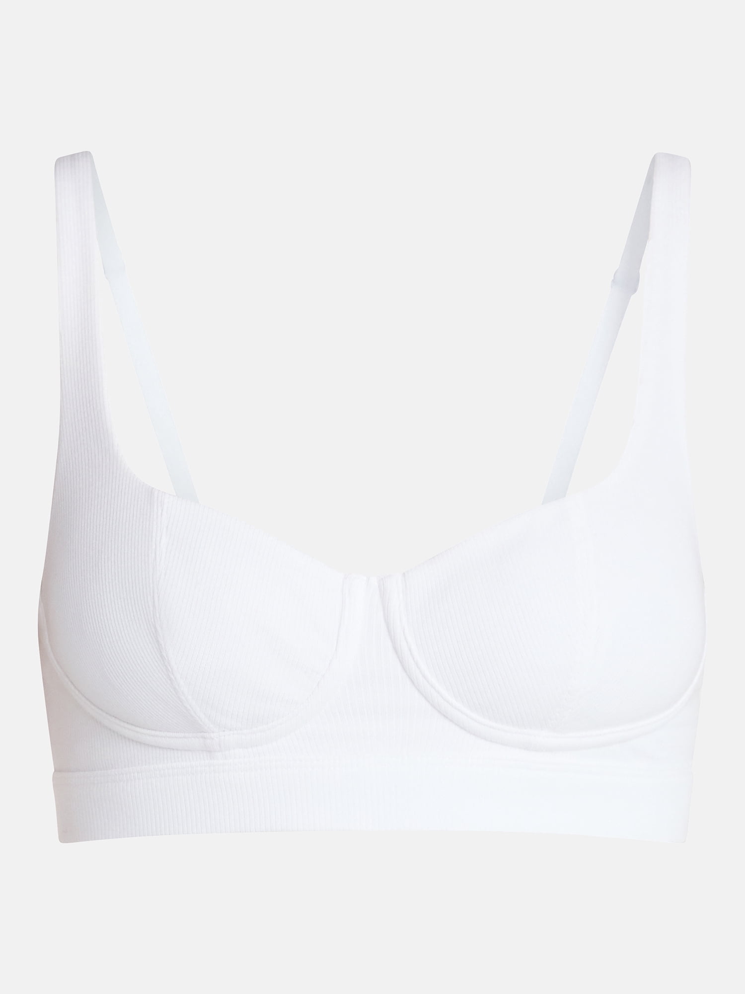 No Boundaries Women's Cotton Rib Wireless Bralette, Sizes XS-XXXL