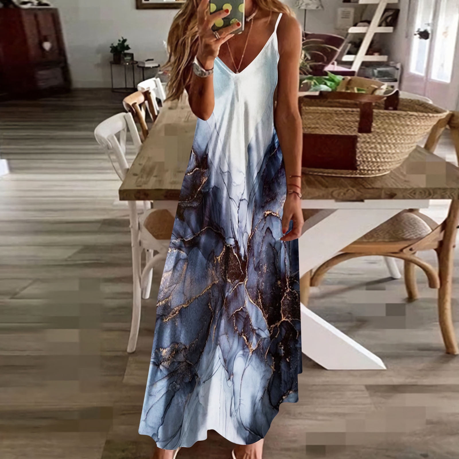 Womens Summer Dress Women's Maxi Dresses Summer Casual V-Neck Sleeveless  Vacation Beach Long Dress Ropa de Mujer - Walmart.com
