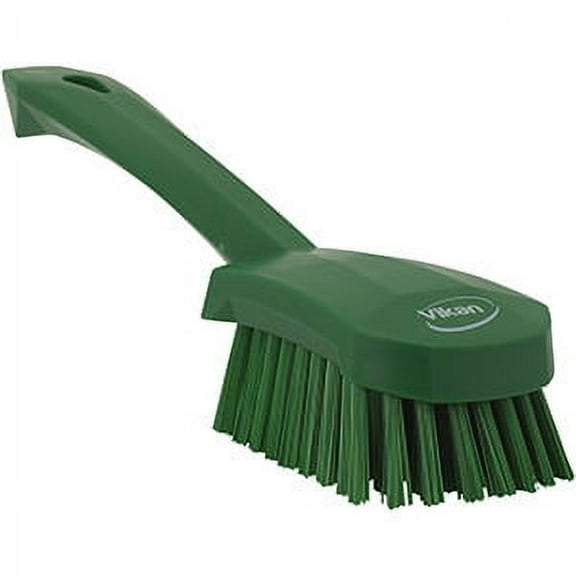 Vikan Short Handle Scrubbing Brush- Stiff - Green (4 Units)