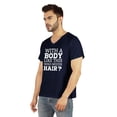 thumbnail image 4 of Inkmeso Mens Tshirt&nbsp;With A Body Like This Who Needs Hair ? Tshirt For Daddys Gift Tee Shirt For Funny Balding Dad Tee, 4 of 6