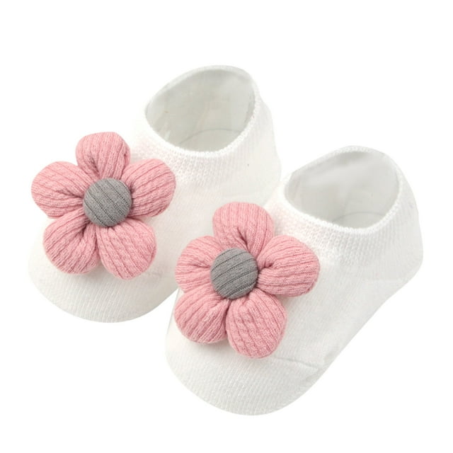 Chaussettes Adorables pour Filles à Nœud Floral Dessin Animé Antidérapantes pour Bébé Tout-Petit Confort et