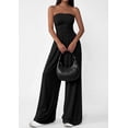 thumbnail image 7 of PRETTYGARDEN Womens Trendy Strapless Rompers Ruched Tube Top Wide Leg One Piece Jumpsuits Beach Vacation Summer Outfits, 7 of 7