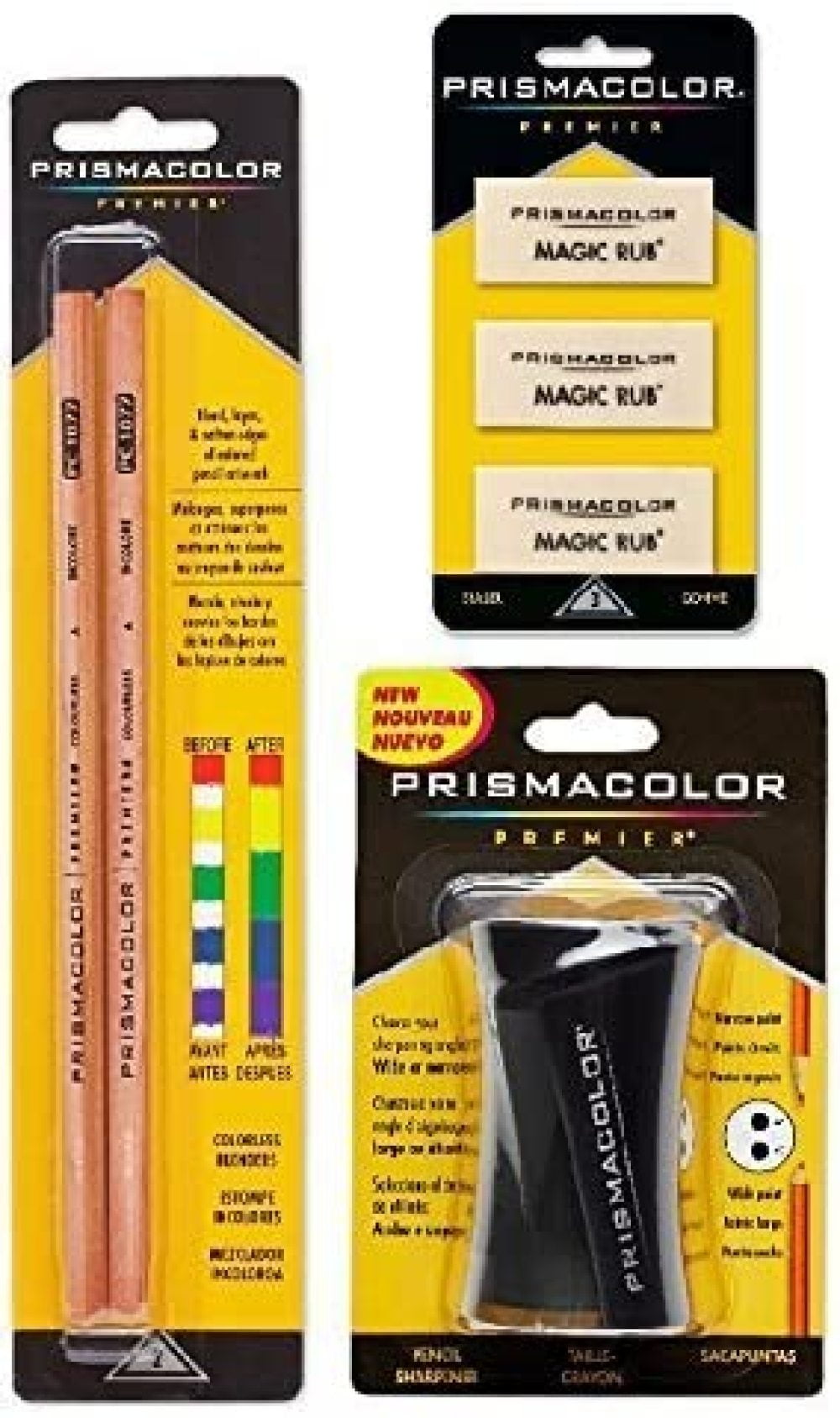 FREE SHIPPING ! Black Prismacolor Scholar Eraser Pencil Art Trianglular 1774265 