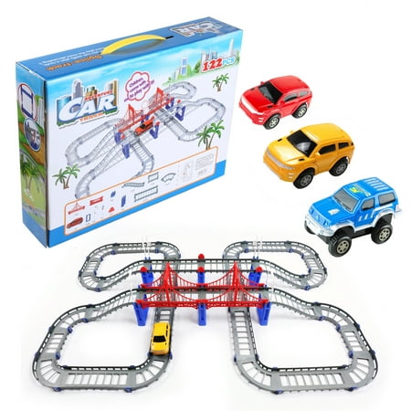 Toy Race Car Track Playset Train Track with 3 Battery Operated Racer Cars for Boys Girls Toddlers Kids Game Gift Play (Play Best Car Racing Games)