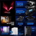 thumbnail image 3 of Computadora Escritorio Completa Xtreme PC Gaming AMD Radeon Vega 11 Ryzen 5 3400G 16GB SSD 500GB Monitor 23.8 75Hz WIFI W10 White gaming ligero, oficina, estudio y hogar, 3 of 6