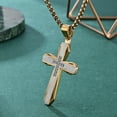thumbnail image 2 of Metaljc Stainless Steel Cross Necklace for Men, Fashion Jewelry Gifts, 24 In, 2 of 5