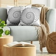 thumbnail image 5 of Ambesonne White Throw Pillow Cover 2 Pack, Spiral Monochrome Black, 16", Black White, 5 of 7