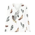 thumbnail image 4 of Hauts à Manches Longues pour Femmes Mode Décontractée Boutons Chandail en Molleton Imprimé Confortable Blouse, 4 of 5