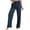 Blue, variant on Women'S Autumn And Winter New Home Casual Sports Pocket Checkered Printed Straight Pants (Navy Blue,XL)