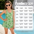 thumbnail image 5 of DISNIMO Shamrock Rainbow Printed Girls Swimsuits Palm Tree Print One Piece Swimwear with Skirt Sleeveless Bathing Suit U Neck Swim Dress for Kids Girls, 5 of 8