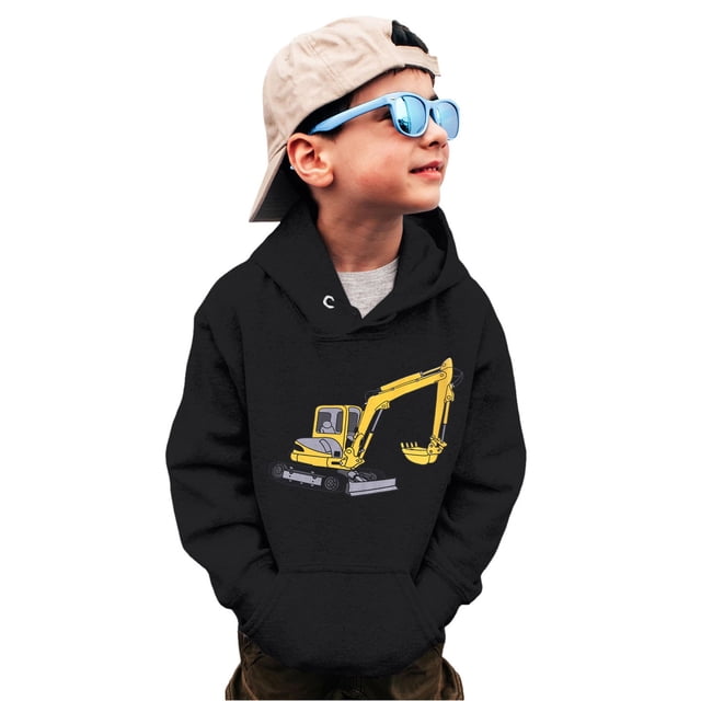 AJIWYH Chandail Garçon, Chandails Garçon Col Rond Camion Dinosaure Manches Longues chandail Hauts T-Shirts Noir, 9-10 Ans