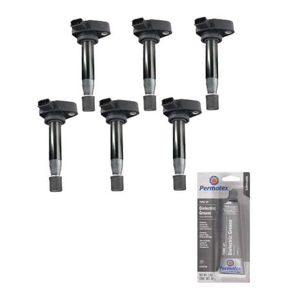 Set of 6 Ignition Coils and Permatex 22058 Dielectric TuneUp Grease