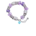 thumbnail image 2 of Delight Jewelry Hot Blue Crystal Heart Purple Butterfly Bead Charm Bracelet, 7"+1" Extender, 2 of 5