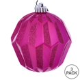 thumbnail image 2 of Vickerman MC190870D 5 in. Fuchsia Glitter Faceted Ball Ornament - 3 per Bag, 2 of 3