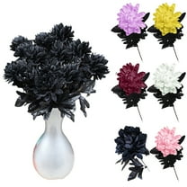 UDIYO Artificial Flowers, Halloween Black Flower,  Halloween Outdoor Gothic Goth Decorations,10 Pcs