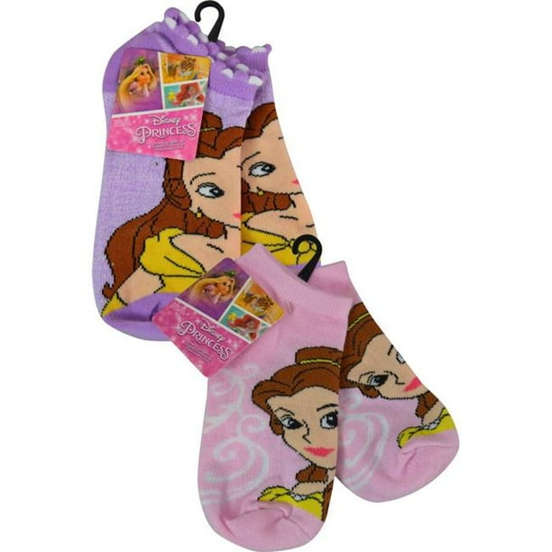 Disney 2304006 DDI Princess Belle Kids Anklet Socks, Pink & Purple