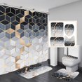 thumbnail image 1 of Aosijia 4 Pcs Marble Shower Curtain Sets Bathroom Sets with Shower Curtain and Rugs and Accessories Rug Toilet Lid Cover and Non-Slip U Shape Mat Waterproof Shower Curtain with 12 Hooks, 1 of 4