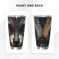 thumbnail image 3 of Logiee Tribal Style Raccoon Print 20OZ Car Cup with Lid, Stainless Steel Vacuum Insulated Double Wall Travel Tumbler, Durable Insulated Coffee Mug,Thermal Cup with Straw-Without Straw, 3 of 8