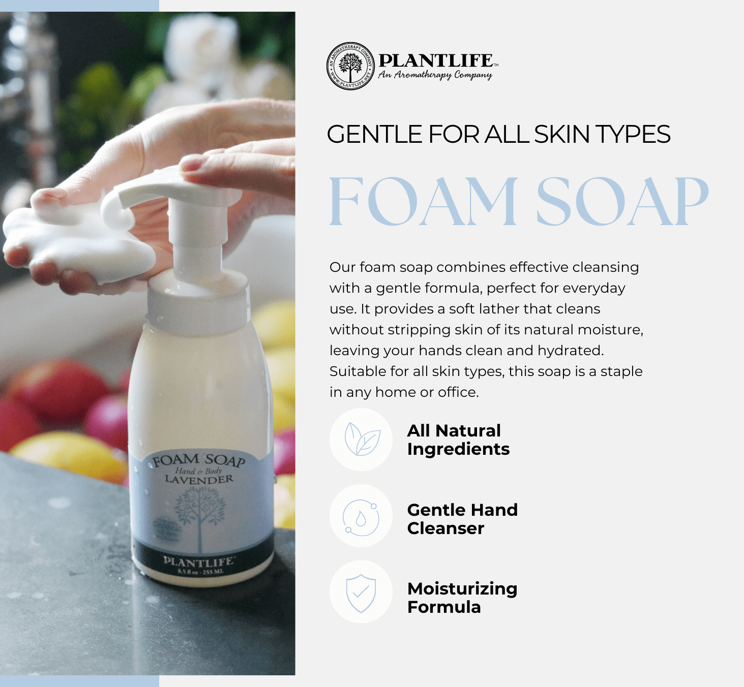 Plantlife Value Set – Patchouli Foaming Hand Soap Pump & Refill – Natural Aromatherapy Hand Wash