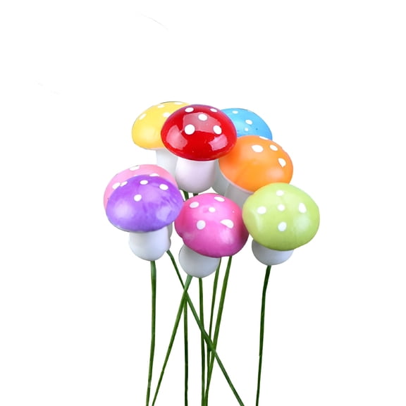 LAMIRO 20pcs Miniature Fairy Garden Colorful Mushrooms for DIY Outdoor Home Decor Size S (Mixed Colors)