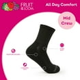 thumbnail image 5 of Fruit of the Loom All Day Comfort Mid Crew socks for Women, Black, sizes 4-10 (6-pack), 5 of 6