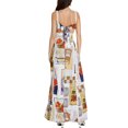 thumbnail image 4 of Women Y2k Graffiti Printed Dress Colorful Spaghetti Strap Cute A Line Vintage Flowy Sun Dress, 4 of 8