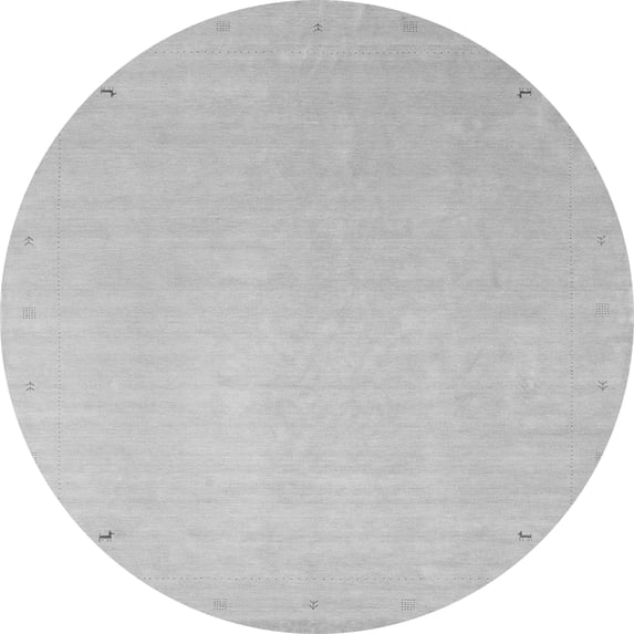 Ahgly Company Indoor Round Solid Gray Modern Area Rugs, 8' Round