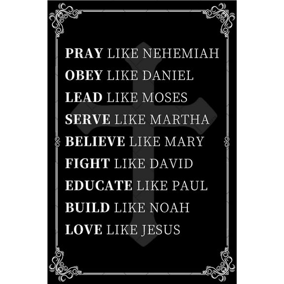 Noete Christian Posters 8x12 Inch Inspirational Bible Verse Metal Tin Sign, Christian Sign Decor for Home, Office, Church, Bedroom & Living Room