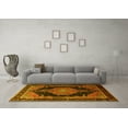 thumbnail image 3 of Ahgly Company Machine Washable Indoor Round Medallion Yellow Traditional Area Rugs, 8' Round, 3 of 4